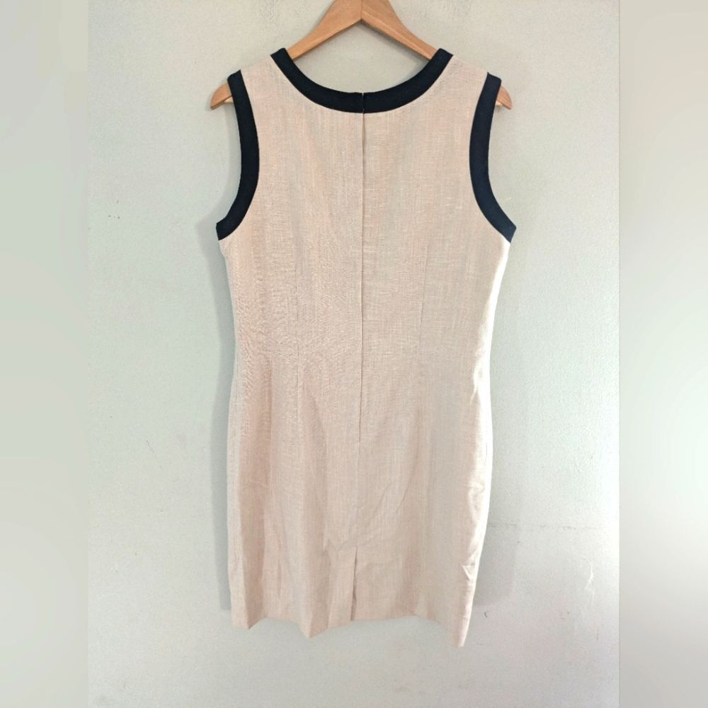 Casual Corner Beige Sheath Tank Dress Size 14 Classic Old Money - Picture 3 of 4